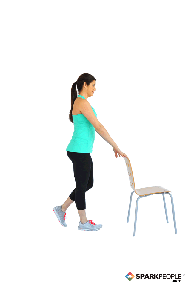  Single Leg Squats with Chair Exercise 